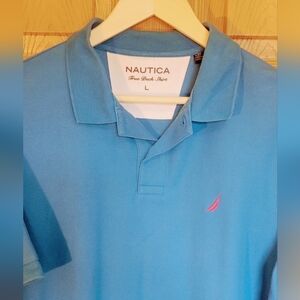 Nautica Men's Large Polo - Turquoise Blue